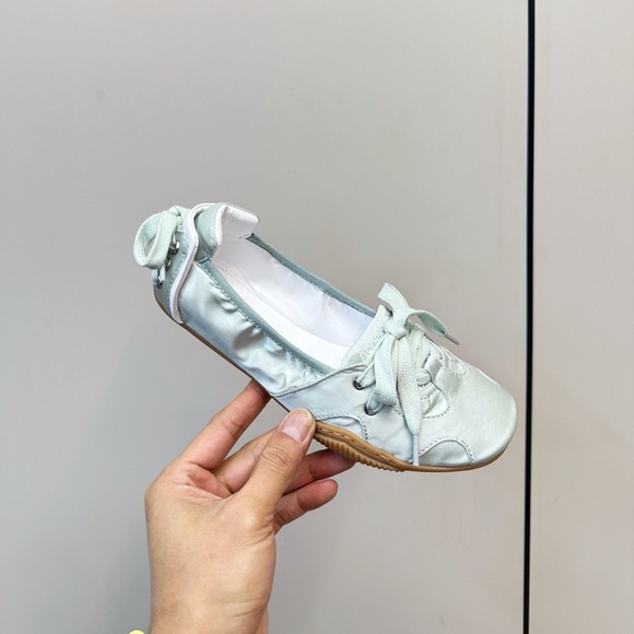 Acne Studios Shoes - Acne Studios Women’s Mint Green Lace-Up Ballet Flat
